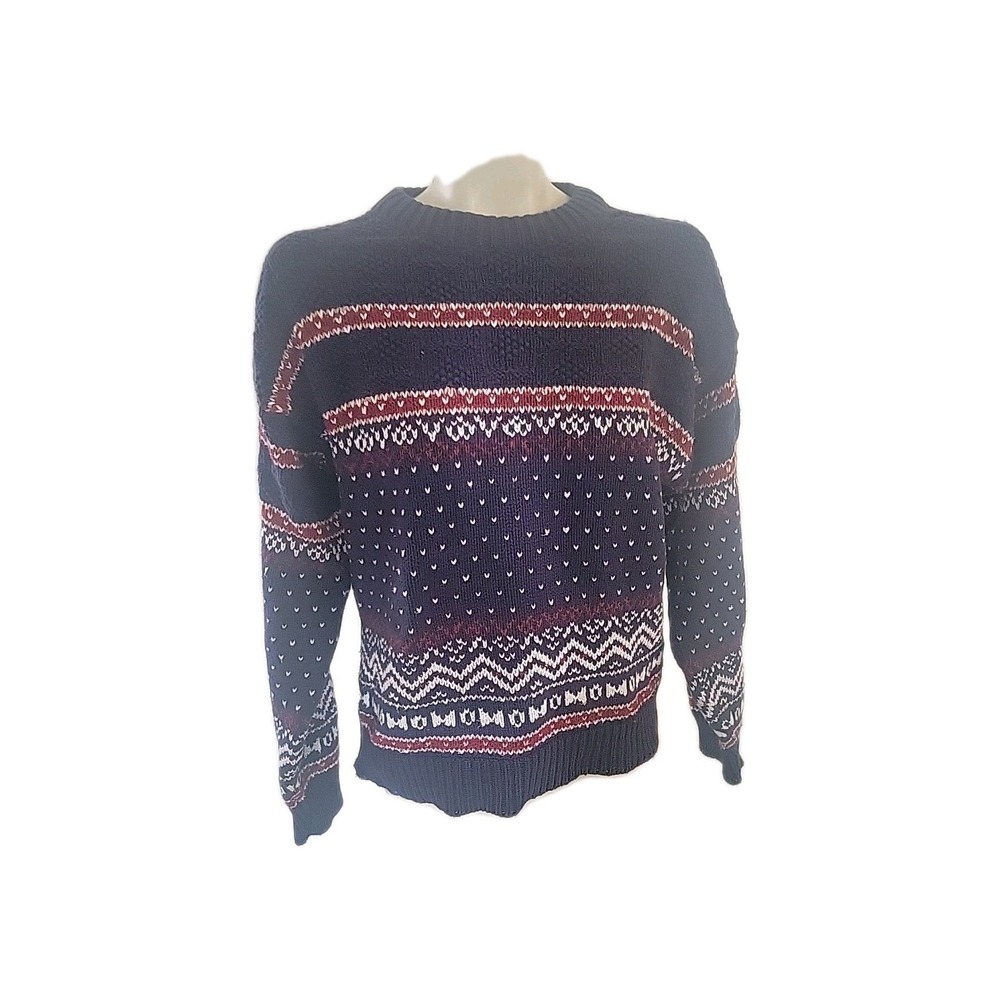 ISLE OF COTTON Vintage Golf Tennis Sweater Womens‎ M Navy Tight Knit Cotton USA